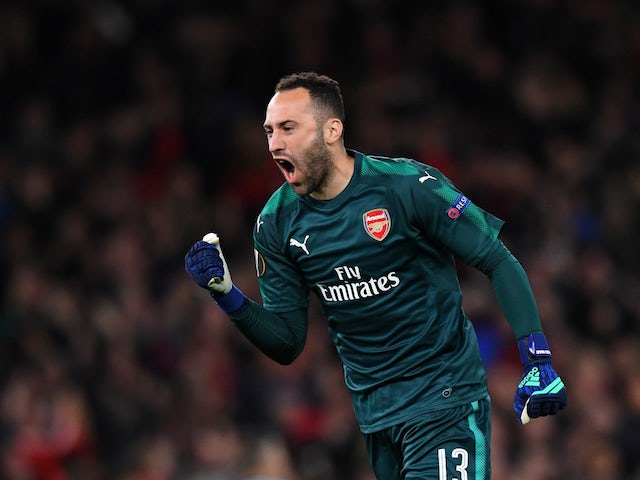 David Ospina en acció per a l'Arsenal a l'Europa League el 26 d'abril de 2018