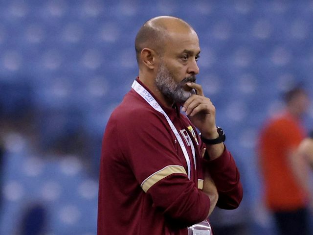 L'entrenador d'Al Ittihad, Nuno Espirito Santo, reacciona el 3 de novembre de 2023