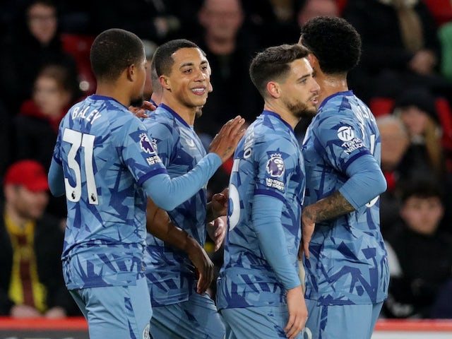 Leon Bailey de l'Aston Villa celebra el gol contra el Sheffield United el 3 de febrer de 2024