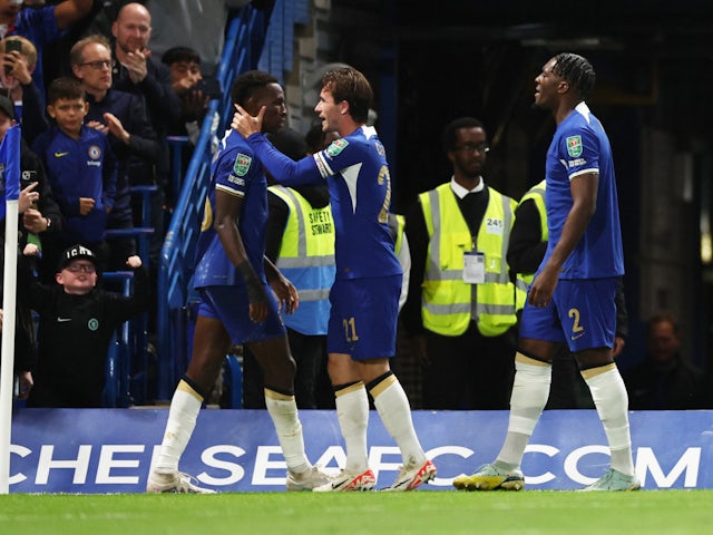 Nicolas Jackson del Chelsea celebra el seu primer gol el 27 de setembre de 2023
