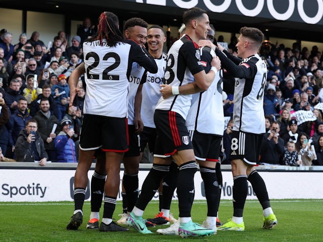 Rodrigo Muniz del Fulham celebra el gol contra Brighton & Hove Albion el 2 de març de 2024