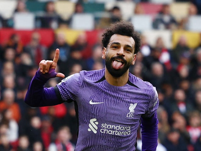 Mohamed Salah celebra el gol del Liverpool el 17 de febrer de 2024