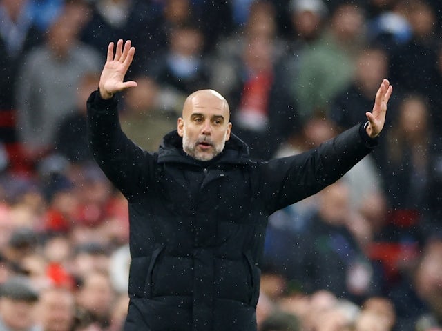 L'entrenador del Manchester City, Pep Guardiola, reacciona el 10 de març de 2024