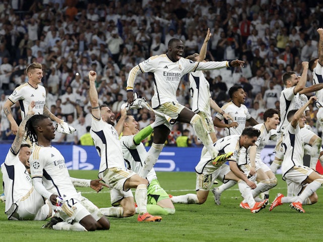 Els jugadors del Reial Madrid celebren la seva victòria contra el Bayern de Munic el 8 de maig de 2024