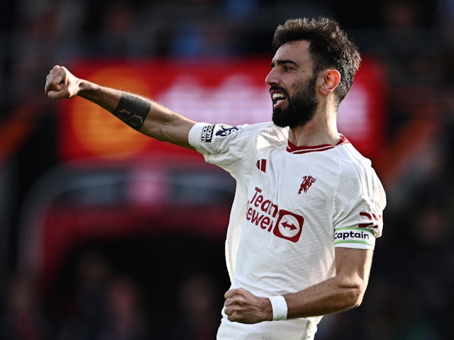 L'atacant del Manchester United Bruno Fernandes el 13 d'abril de 2024