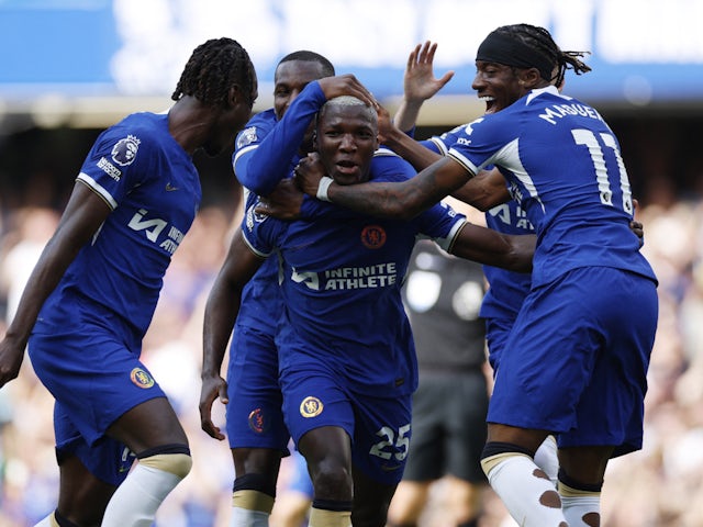 Moises Caicedo celebra el gol del Chelsea contra el Bournemouth el 19 de maig de 2024.