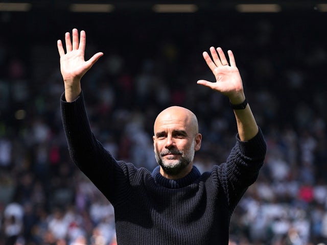 L'entrenador del Manchester City, Pep Guardiola, ho celebra després del partit de l'11 de maig de 2024