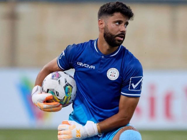 Nauzet Santana, goalkeeper of Lincoln Red Imps is in action during the UEFA Champions League, First Qualifying Round, 1st Leg soccer match between Hamrun Spartans and Lincoln Red Imps, at the Centenary Stadium, in Ta Qali, Malta, 09 July 2024 [on July 20